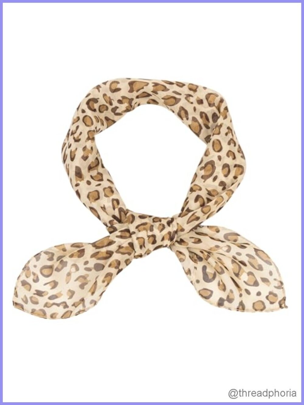Women Leopard Lightweight Chiffon Square Scarf for Hair Neck Bag
